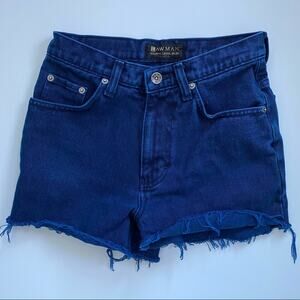 Lawman Original Casual Wear Dyed Blue Denim Cutoff Shorts Size 28